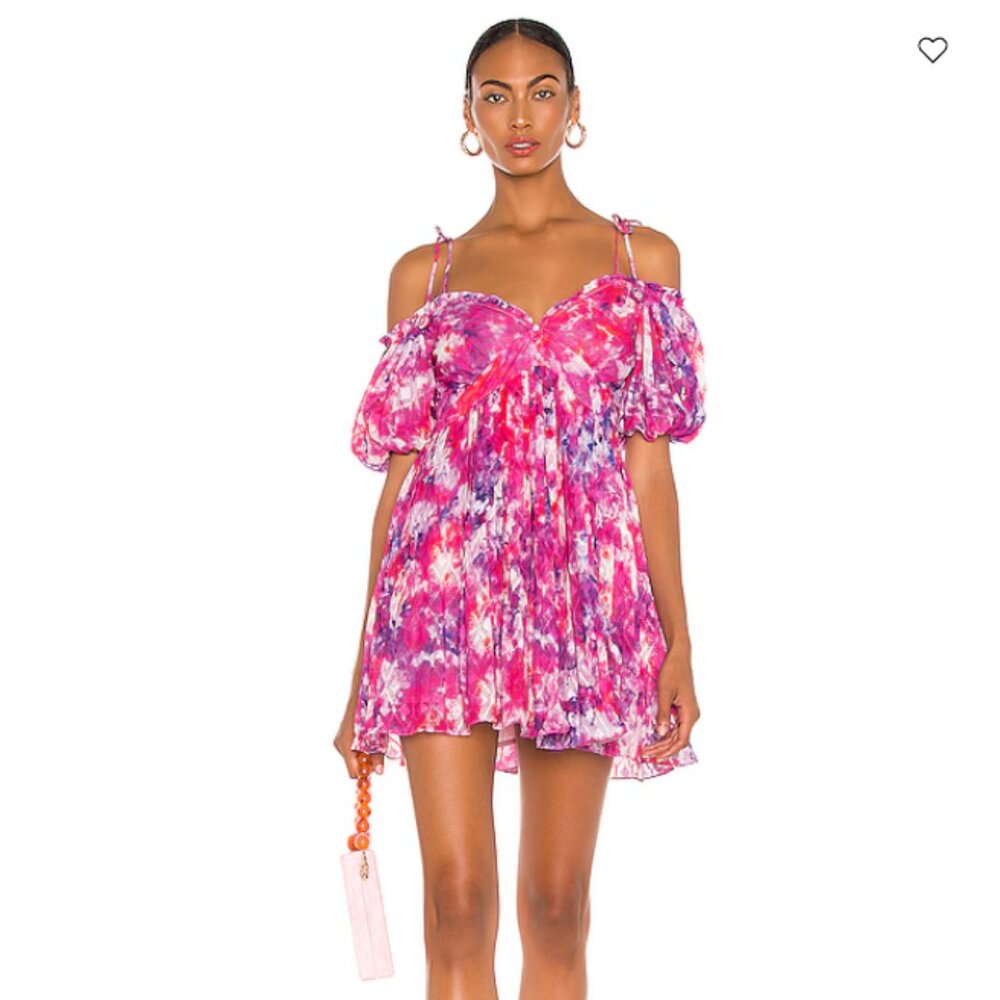 NWT ROCOCO SAND HIKARI MINI DRESS PINK PLEATED PARTY